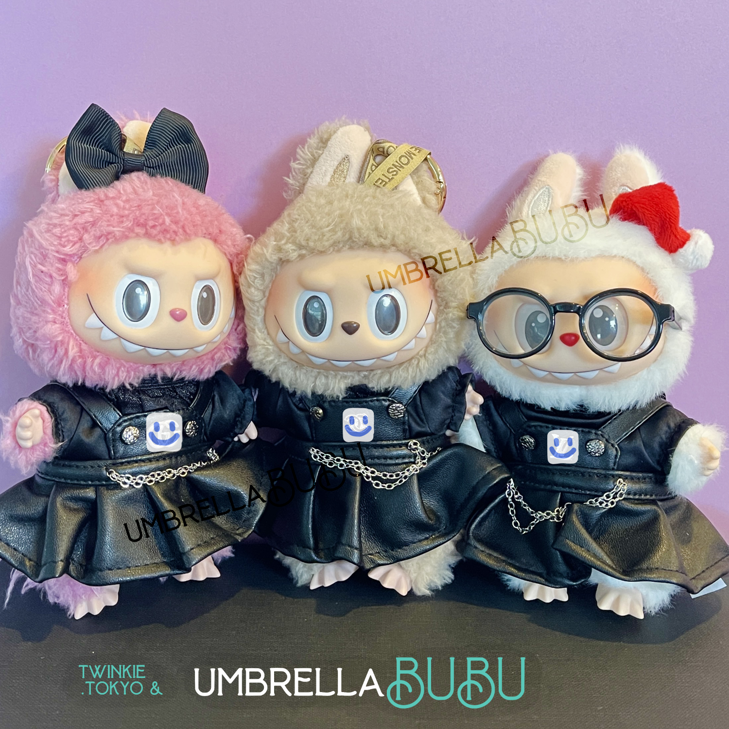 Labubu Doll 3-Pcs Set Faux Leather Dress Outfit — Twinkie.Tokyo